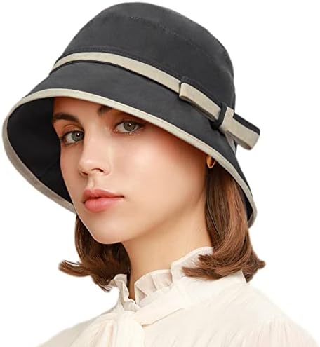 Cap dobrável retro feminino Lady Lady Lady Vintage Cloche Stylish Bucket Hat