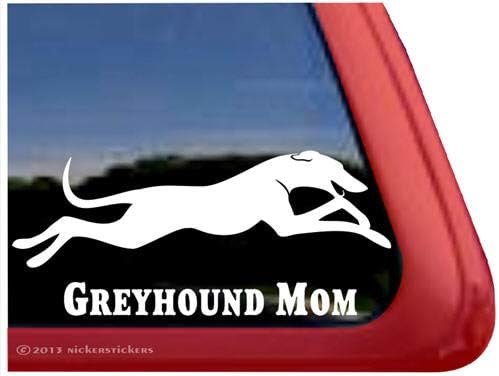 Mãe Greyhound | Adesivo de decalque de janela de vinil de cachorro