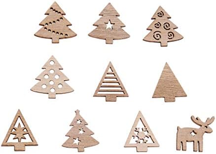 Decorações de mesa de peça central 100pcs peças criativas de madeira árvore de natal artesanato
