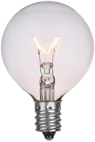 Lâmpadas incandescentes de Maindeco G40, lâmpadas de substituição do globo transparente de 5W C7/E12