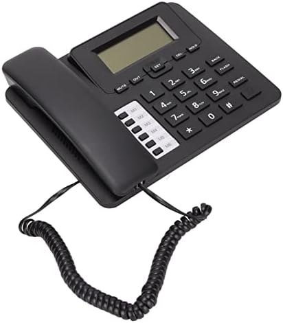 Telefone com fio de mesa, tela LCD, telefone fixo comercial, mãos livres, identificação de chamadas,