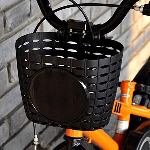 Cesta de bicicleta infantil infantil com adesivos fofos e tiras ajustáveis, cesta de guidão de bicicleta