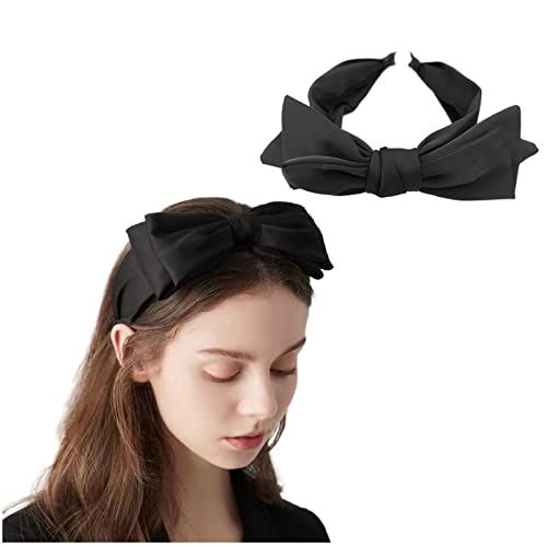 Bandas de cabeça de Uchyius Black Bow para mulheres, faixas de cabelo de cabelos da moda para meninas,