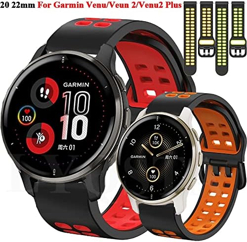 AHGDDA 20 22mm de cinta colorida de banda de vigilância para Garmin Venu Sq Bracelet Silicone Smartwatch Band