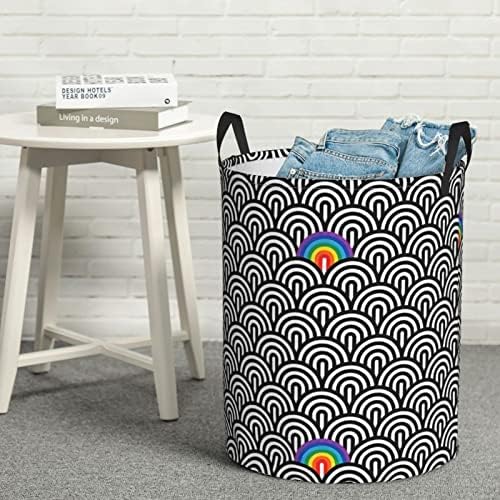 Rainbow Laundry Horty Torçou cestas de roupa dobrável com alças cesto de roupas dobráveis ​​sujas saco