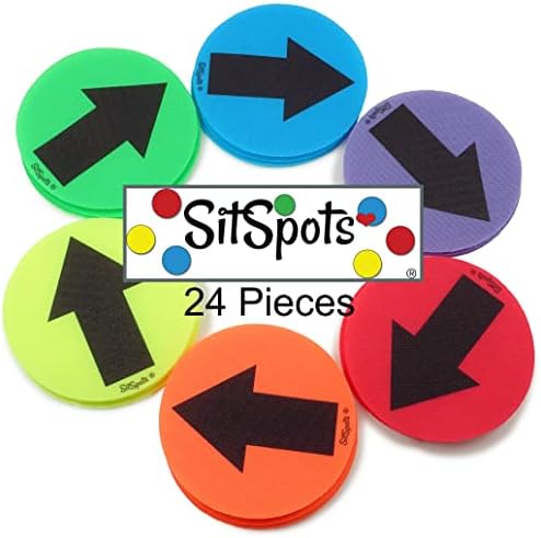 SITSPOTS® 24 Arrow, Multi Color Circle Pack - Arqueiro de piso de carpete SITEM RESPONSÁRIOS PARA