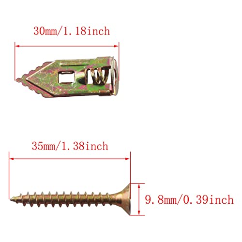 Taodan 20pcs drywall âncoras de auto-perfuração âncoras de drywall kit de parafuso de topping