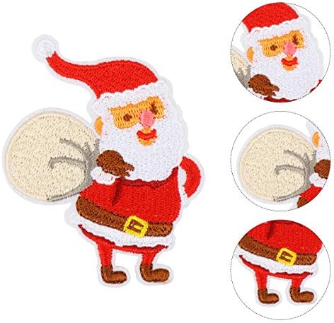 Aboofan 10pcs de natal bordados manchas de bordado adesivo para decoração de pano suprimento de festa