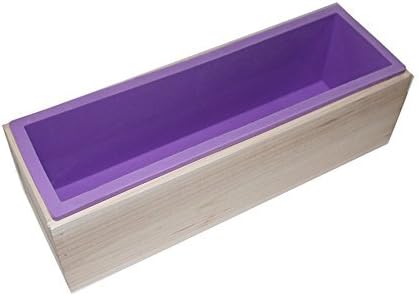 Allforhome retângulo de silicone moldes DIY com caixa de madeira Wavy Soop Soap Sopa Sopa Sopa Shopter
