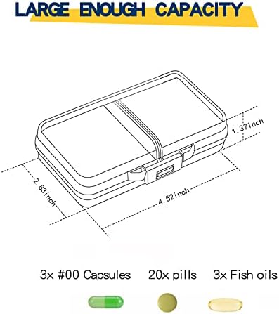 Caixa de comprimidos de viagem portátil de 7/8 de compartimento, caixa de armazenamento para remédios, vitaminas