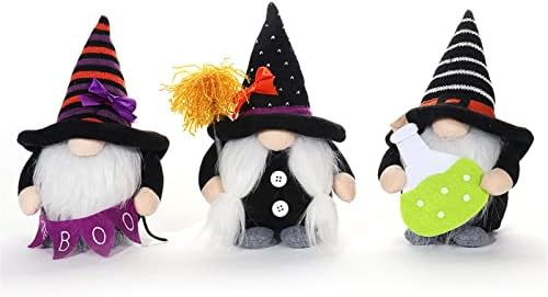 Ornamento noturno de filme Halloween Gnomos decoração PRANTO Gnomo Ornamento com chapéu de bruxa Halloween Tabel