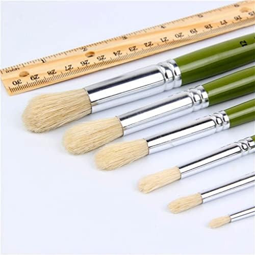 WYFDP 6PCS/Set Rould Head Mane Pintura Óleo Definir Brush Art Supplies Art Supply Desenho Desenho de Desenho de