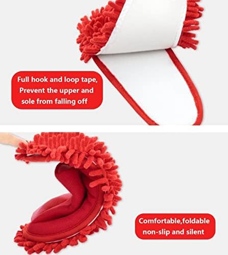 XJLantte Microfiber Mop Chinels - Canvas Chenille chinelos de pó de limpeza lavável Lavagem de chinelos de