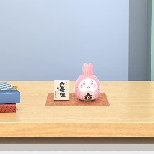 PretyZoom Cerâmica Rabbit Figura japonesa Ano novo Bunny estátua Ano do Rabbit Desktop Sculpture Porcelain