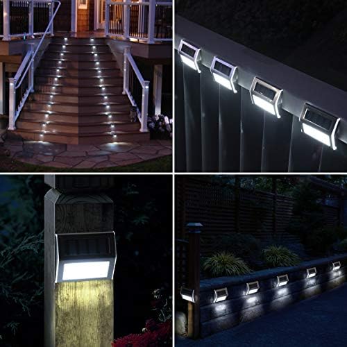 Gigalumi 12 luzes solares de pacote, 3 luzes solares de escada solar LED, iluminação de etapa de led de LED externo
