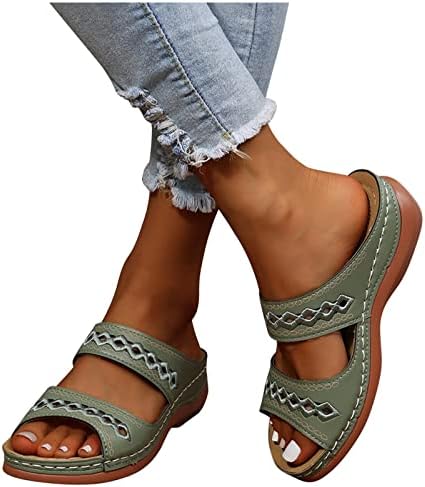 Flipers de mulheres vintage Hollow Out Slip em Slides Shoes Comfort Comfort Bottom Ladies Flip Casual Flip