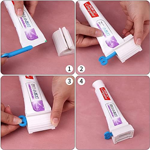 Rolling Tube Creme dental Squeezer de creme dental Stand Stand para acessórios para o banheiro （4 azul）