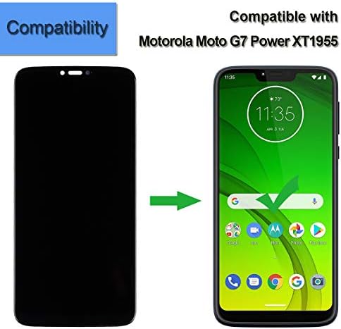 Exibição LCD de substituição Compatível para Motorola Moto G7 Power XT1955 6.2 LCD Touch Screen Digitizer