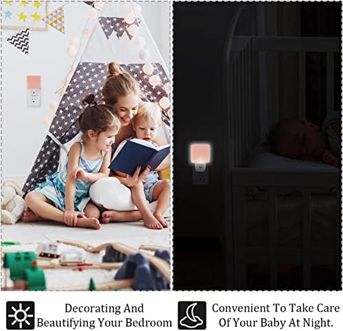 Padrão de tira rosa pastel luz LED Night Light, Kids Nightlights for Bedroom Plug in Wall Night Lamp