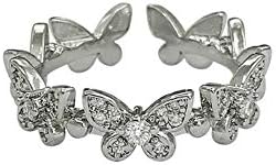 Cathercing Butterfly Rings for Women Silver Crystal Knuckle Rings Bohemian Rings para meninas adolescentes