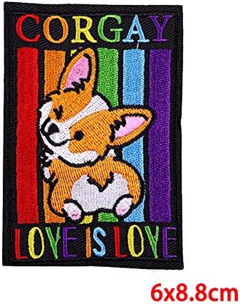 Love Is Love Corgay Ferro em patch bordado Orgulho gay orgulho LGBT Crachás de patch para roupas de roupas