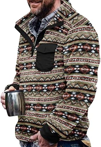 Camisolas e pulôveres masculinos, pólo, suéteres astecas vintage no topo da camisa de suéteres
