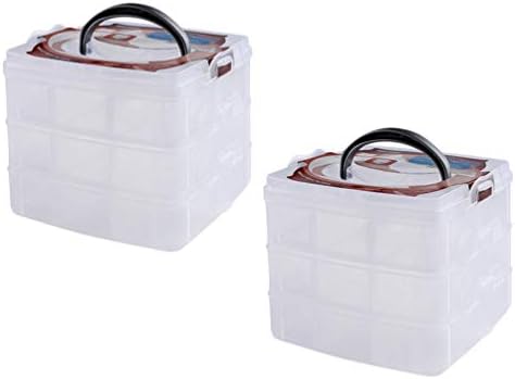 Caixas de grades plásticos 2pcs 2pcs Três camadas de pesca Bait Boxes Box Box Organizador de armazenamento