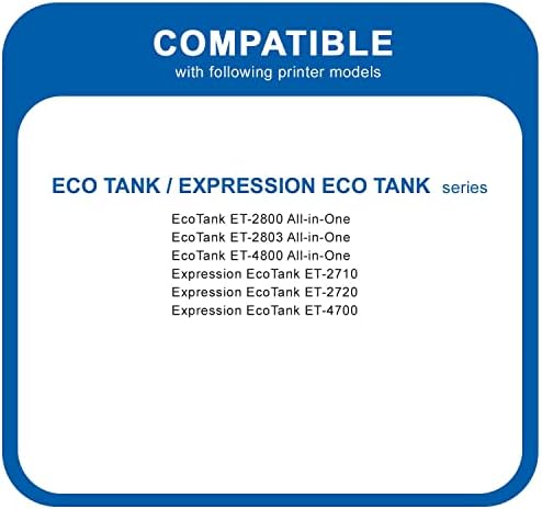 Clickinks Substituição de garrafas de tinta de recarga compatível para o EcoTank 522 T522 T522520-S