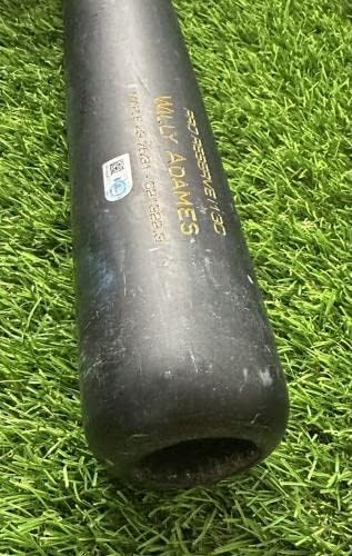 Willy Adames Milwaukee Brewers Game usou Bat “Ties/Passe Yount” MLB Auth - MLB Game Usado Bats