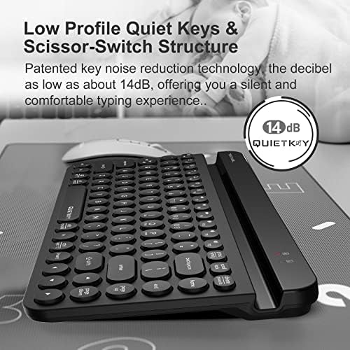 Bloody FBK30 Multi-Device QuietKey Keyboard sem fio, 2.4g e Bluetooth Dual Modo, até 4 dispositivos, portátil