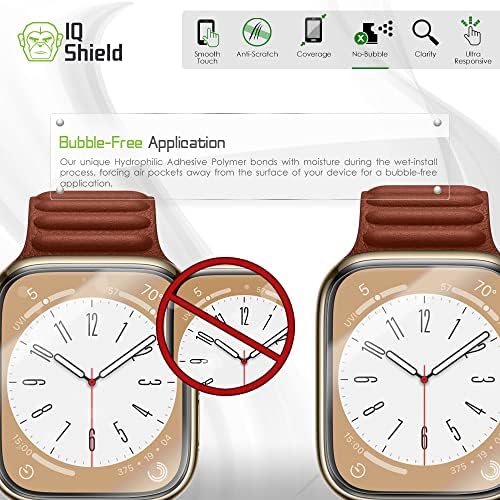 Protetor de tela do IQ Shield Compatível com o Apple Watch Series 8 Anti-Bubble Clear Film