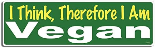 Gear Tatz - Eu acho que, portanto, eu sou vegetariano - direitos dos animais - adesivo para pára -choque