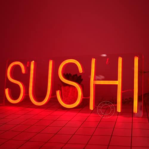 Sylhome vermelho sushi led lumin lumin signo de luz luminária sinalização janelas de parede decoração