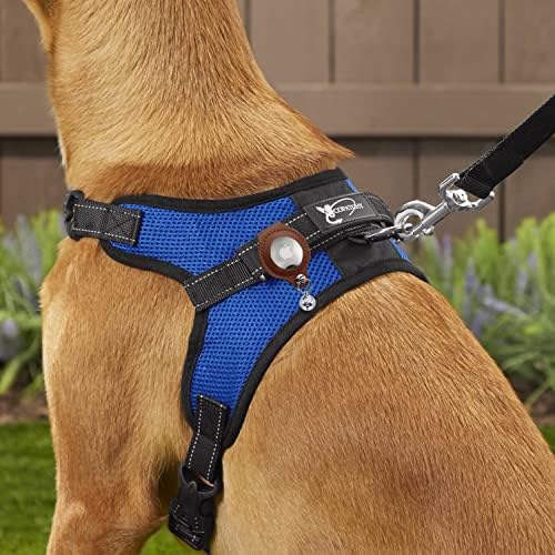 Porta de colarinho de cão de airtag de couro ， loop de airtag para rastreador de cães GPS ， titular integrado