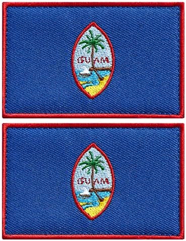 Stidsds 2 pacote de pacote de guam sinalizador sinalizadores guam sinalizadores bordados bandeiras guamanianas