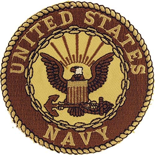 Patch bordado do logotipo da Marinha dos Estados Unidos, com adesivo de ferro-on-line