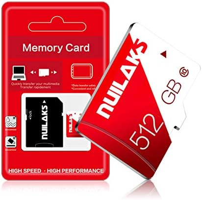 512 GB Micro SD Card de alta velocidade Classe 10 cartões de memória para smartphone, câmera, tablets e drones