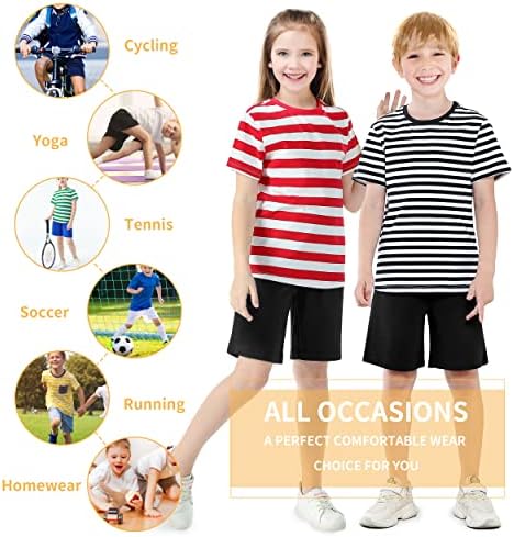 Kowlion Kids algodão shorts básicos de verão Puxe shorts para meninos e meninas esportes atléticos em casa