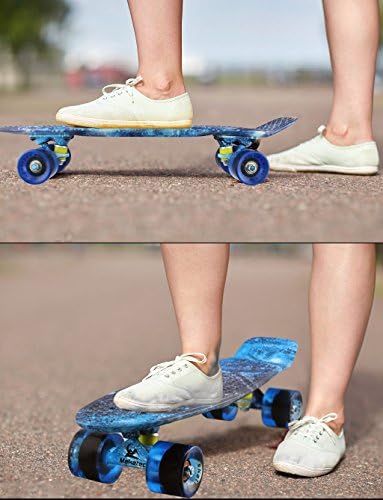 Skateboards completos de 22 polegadas Mini Cruiser Retro Skateboard for Kids Boys Young Beginners