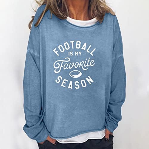 Futebol é minha estação favorita blusas para mulheres camisa de manga comprida tops casuais letras