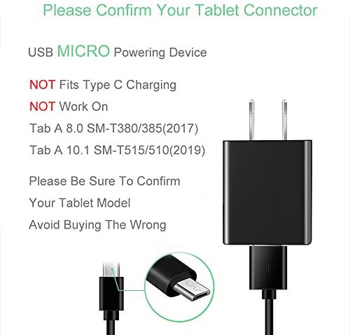 Rapid Charger Compatível Samsung Galaxy Tab A 8.0 7.0 9.7 10.1 Tablet com cabo de carregamento de 5