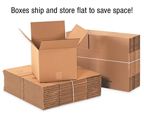 10 x 10 x 14 Caixas de papelão onduladas, Kraft, pacote de 25, para remessa, embalagem e movimento,