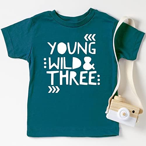 Young Wild e Three Girls Girls 3rd Birthday Shirt for Toddler Girls Third Birthda