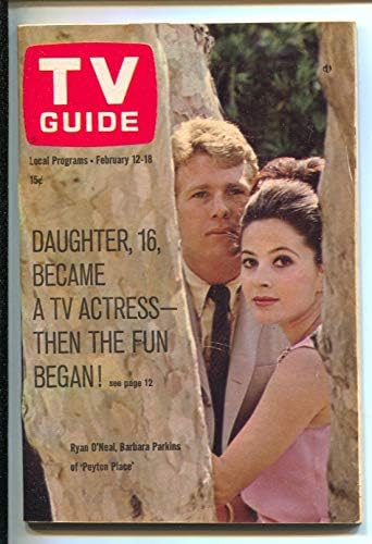 Guia de TV 2/12/1966-Peyton Place-Ryan O'Neal-Barbara Parkins Cover-illinois-No-News Stand Copy-vf-