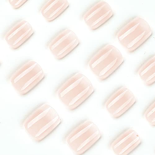 24 PCs Quadrado Pressione UNIDAS ANEL CURTO FALKS NUSE Color Stick On Nails Gradiente Pink Gra