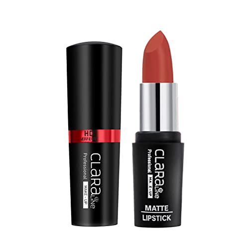 Lipstick Matte Claraline - Maquiagem labial duradoura para mulheres | Cores altamente pigmentadas | Certificado