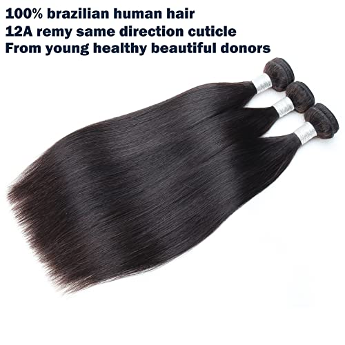 Teca reta brasileira Facula cabelos humanos 12a remy não processado Human Hair Pacotes Extensões Cor