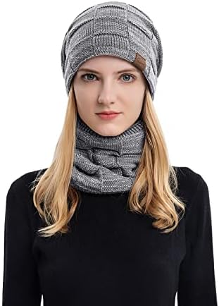 Masculino feminino knit gorro de chapéu de inverno para um chapéu quente de chapéu adulto inverno lenço de