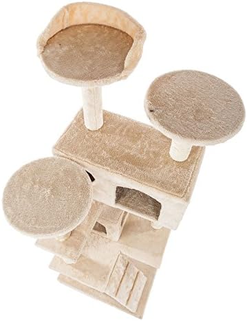 VictoTech 52 Solid Sisal Cute Rode Plets Cat Salb Tree Tower Tower Furniture Scratch Post House Play
