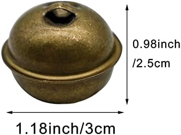 Pinenjoy 20pcs 30mm Bronze Bell 1.18 polegadas Vintage Jingle Bell Metal Round Bell para Decorações de animais